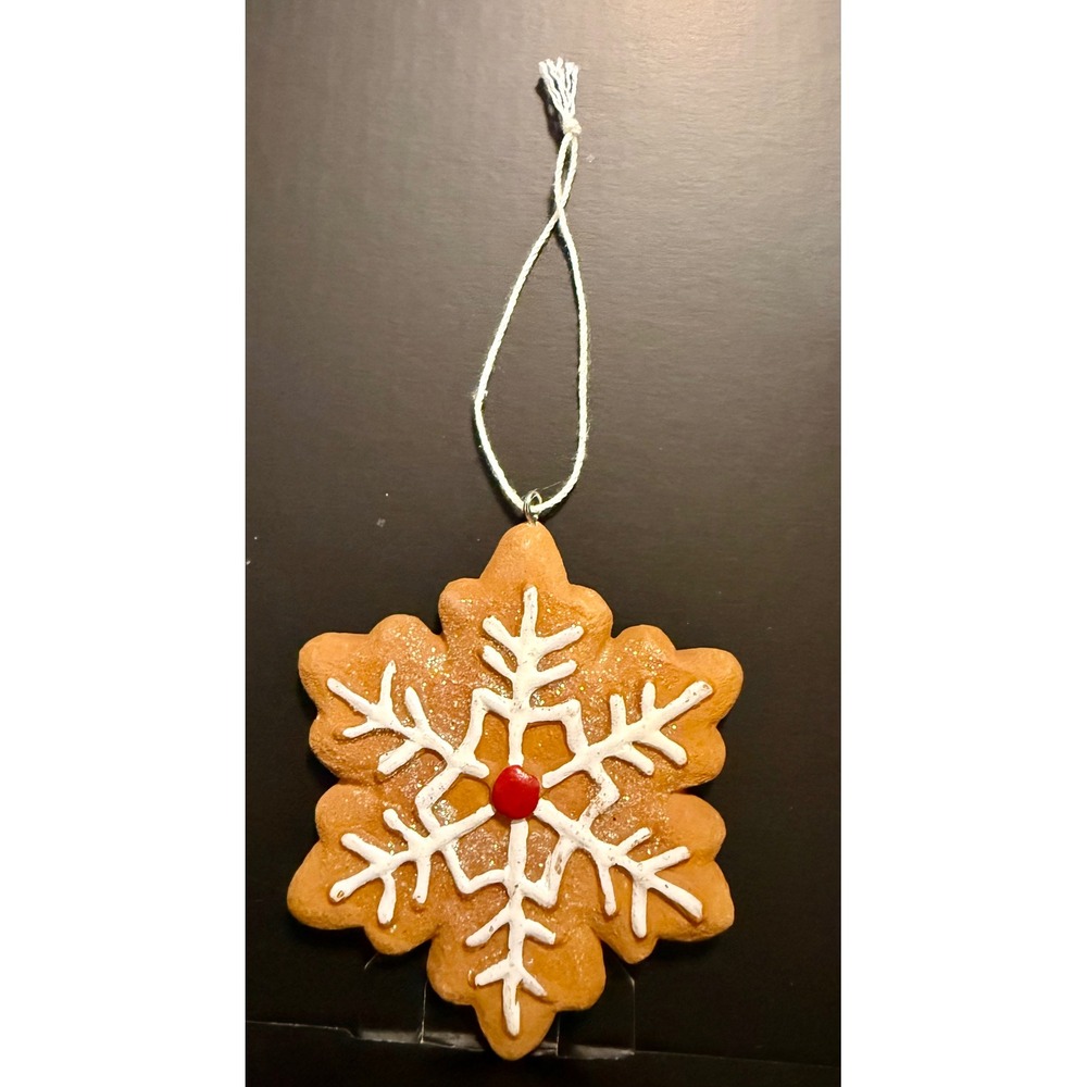 Gingerbread Snowflake Ornament Brown Excellent Faux Cookie